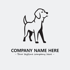 Dog illustration black and white for logo company vector image

