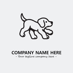 Dog illustration black and white for logo company vector image
