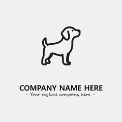 Dog illustration black and white for logo company vector image
