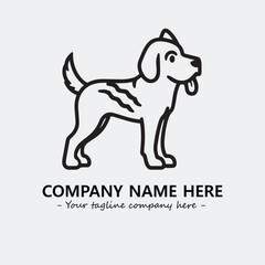 Dog illustration black and white for logo company vector image
