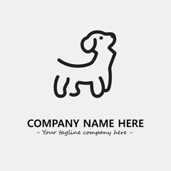 Dog illustration black and white for logo company vector image
