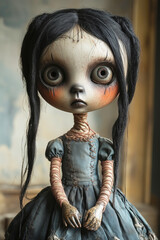 Stitched up gothic style doll	