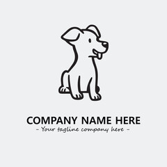Dog illustration black and white for logo company vector image
