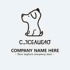 Dog illustration black and white for logo company vector image
