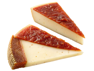 Manchego Cheese with Quince Paste – Spanish Pairing isolated on white background. Suitable for marketing or business purposes. PNG file