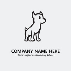 Dog illustration black and white for logo company vector image
