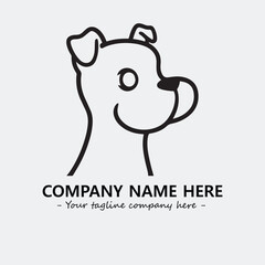 Dog illustration black and white for logo company vector image
