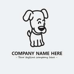 Dog illustration black and white for logo company vector image
