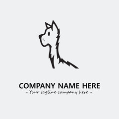 Dog illustration black and white for logo company vector image
