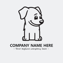 Dog illustration black and white for logo company vector image

