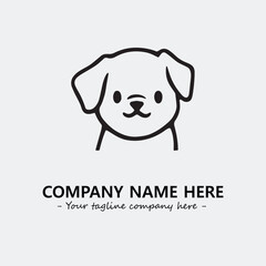 Dog illustration black and white for logo company vector image
