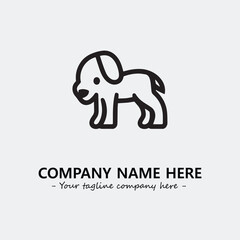 Obraz premium Dog illustration black and white for logo company vector image 