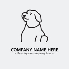 Dog illustration black and white for logo company vector image
