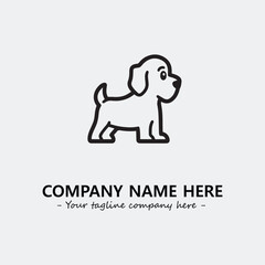 Dog illustration black and white for logo company vector image
