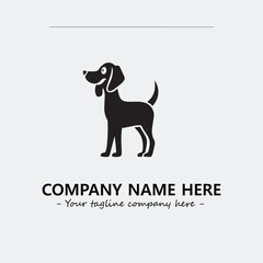 Dog illustration black and white for logo company vector image
