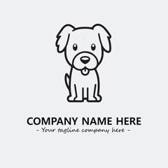 Fototapeta premium Dog illustration black and white for logo company vector image 