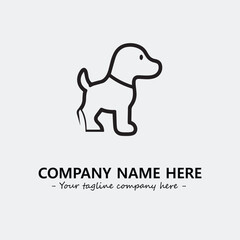 Dog illustration black and white for logo company vector image
