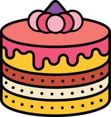 vector illustration of a cake