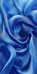 Obraz premium Bright blue smooth waves of fabric, abstract background.