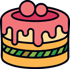cake with cream, vector illustration of a cake