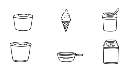 Obraz premium Ice Cream Maker line art modern style for food illustrations