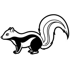 Modern Skunk Outline Design