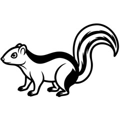 Modern Skunk Outline Design