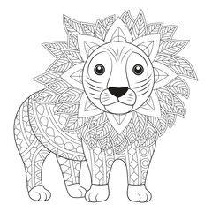 Intricate Lion Coloring Page