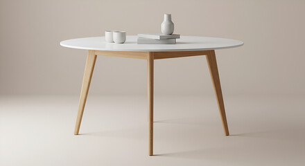 Fototapeta premium Minimalist Round Table Design