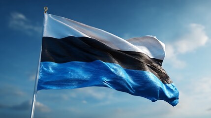 Estonian Flag Waving