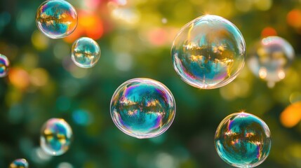 Naklejka premium Twisting bubble splash element on a dreamy flow backdrop