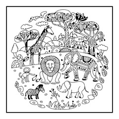 Fototapeta premium Bold and Easy Mandala Coloring Pages for Kids and Adults