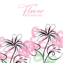 Elegant Pink and Green Watercolor Flower Background Design