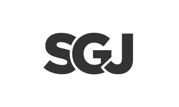 SGJ logo design template with strong and modern bold text. Initial based vector logotype featuring simple and minimal typography. Trendy company identity.