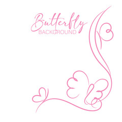 Elegant Pink Butterfly Background Design for Feminine Branding