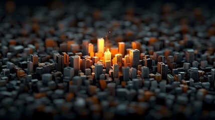 Fototapeta premium Futuristic urban landscape with dynamic lighting and neon accents