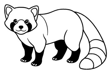 Red Panda Monoline Design