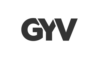 GYV logo design template with strong and modern bold text. Initial based vector logotype featuring simple and minimal typography. Trendy company identity.