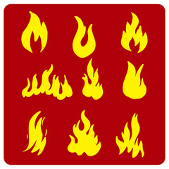 Stylized Fire Shape Set