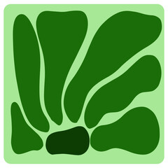 Abstract Green Floral Design