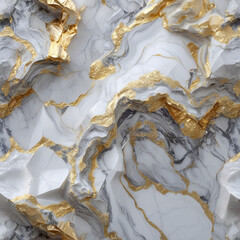  Elegant white marble texture with gold and gray veins