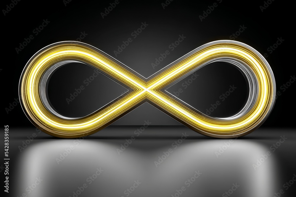 Poster A clean icon of an infinite sun loop representing endless daylight