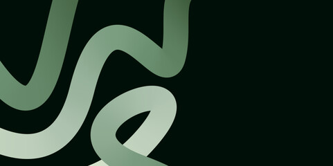 Fototapeta premium Modern Botanical Swirl Lines, black and green Vector Art, Abstract Organic Shapes, Minimal Green Swirls. 