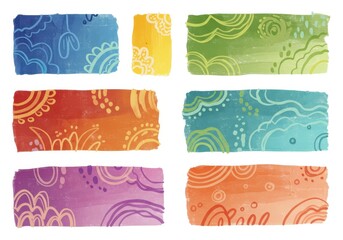 Bohemian colorful abstract artworks