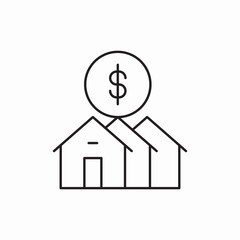Property investment money icon vector sign