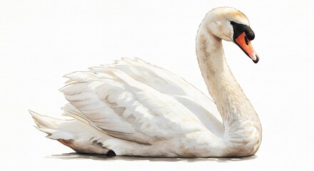 Obraz premium Beautiful white swan image for design elements