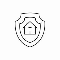 Home security shield icon vector sign