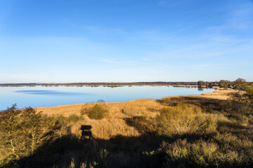 View Towards Verchen from Observation Tower at Kummerower See on a Sunny April Morning
