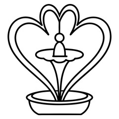 Serene Heart Fountain Outline