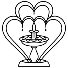 Serene Heart Fountain Outline